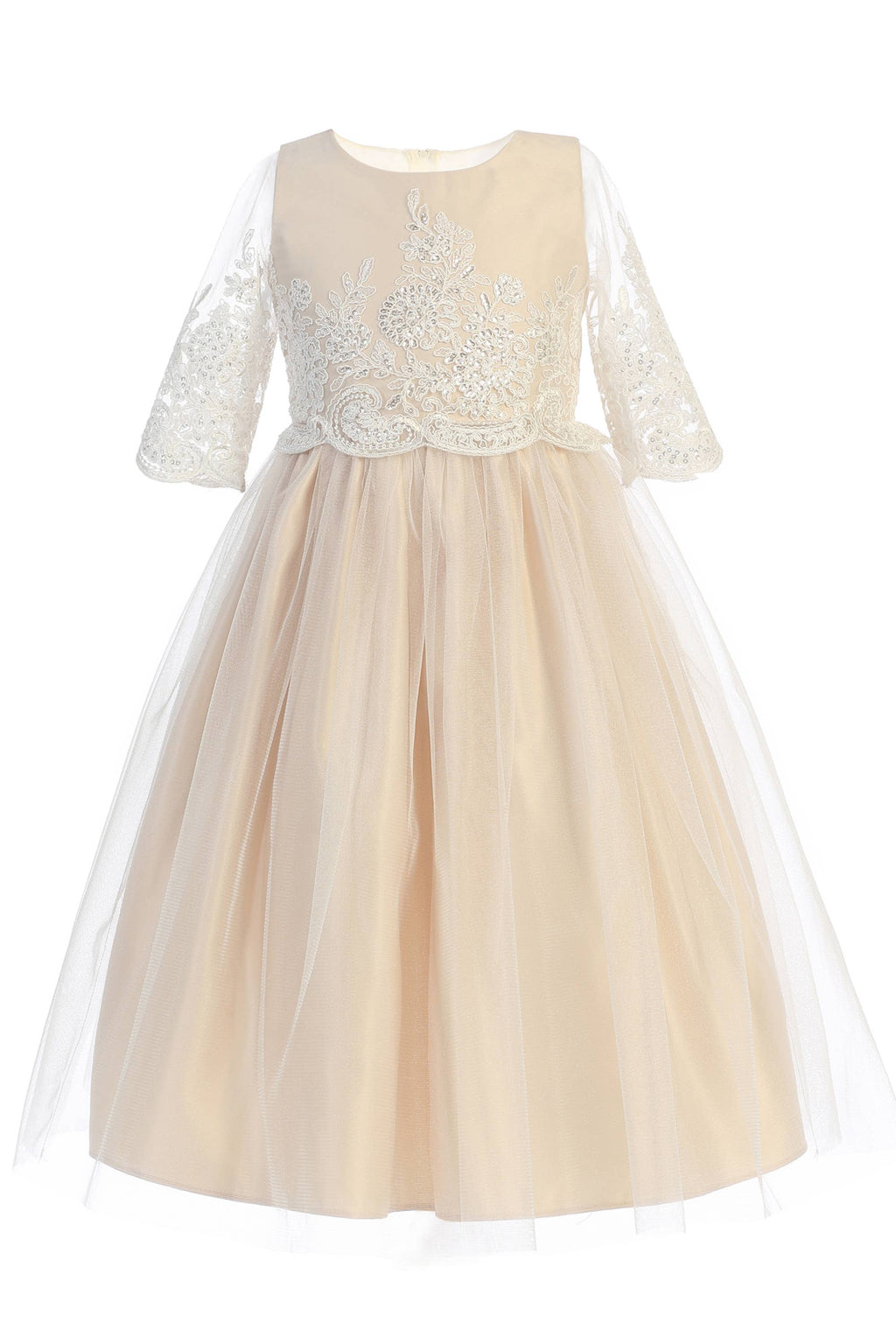 Scalloped Lace Girls Dress