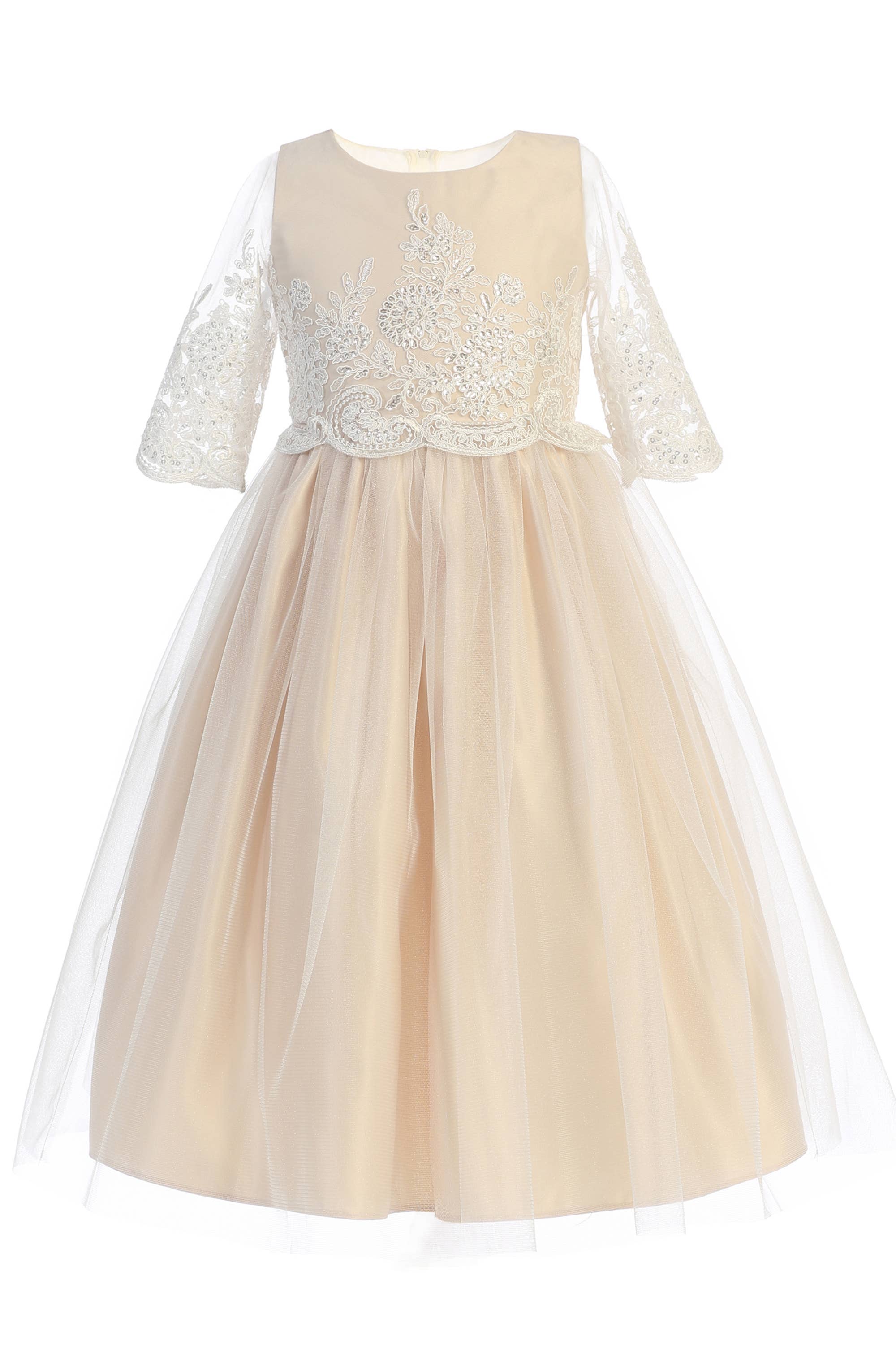 Scalloped Lace Girls Dress