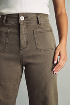 STRAIGHT WIDE LEG PANTS WITH FRONT POCKET