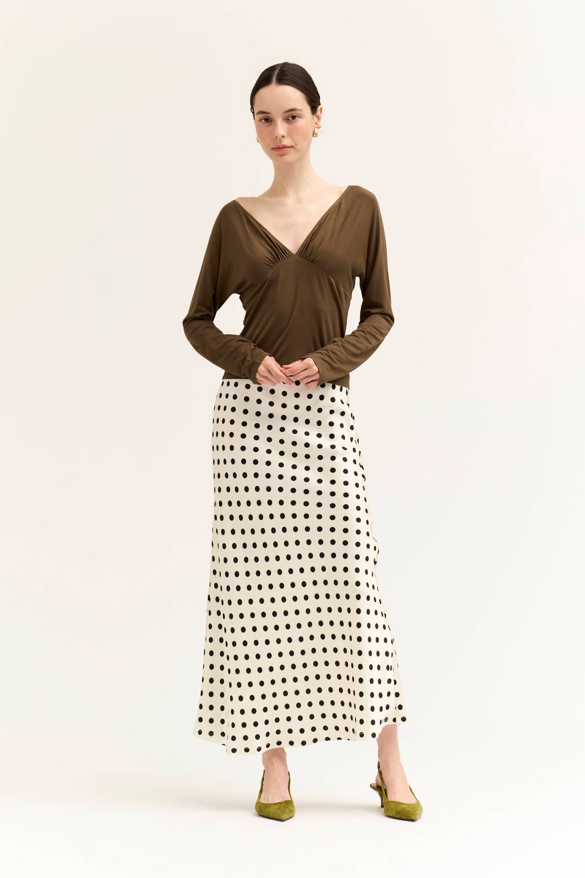 POLKA DOT SLIP SKIRT
