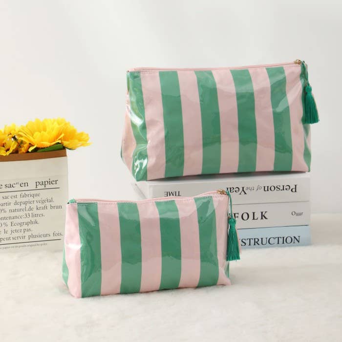 Striped Cosmetic Makeup Bag