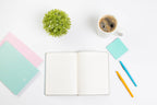 Cream and Blue Striped Hardcover Notebook