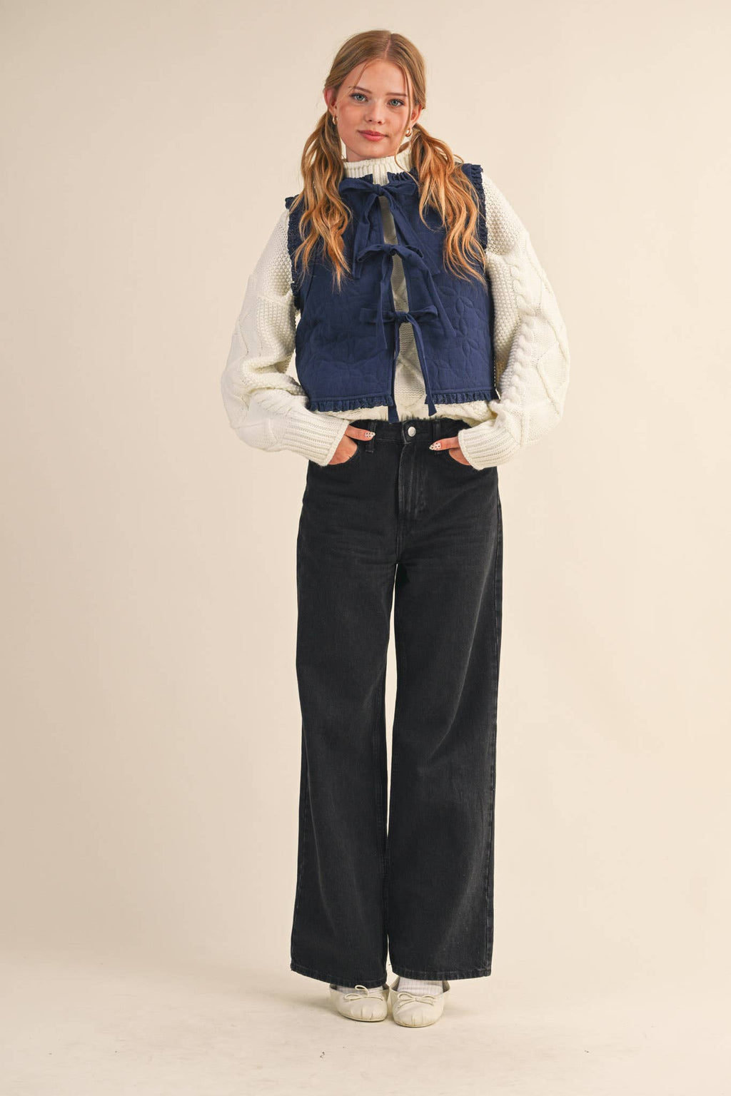 Floral Lace Trim Vest