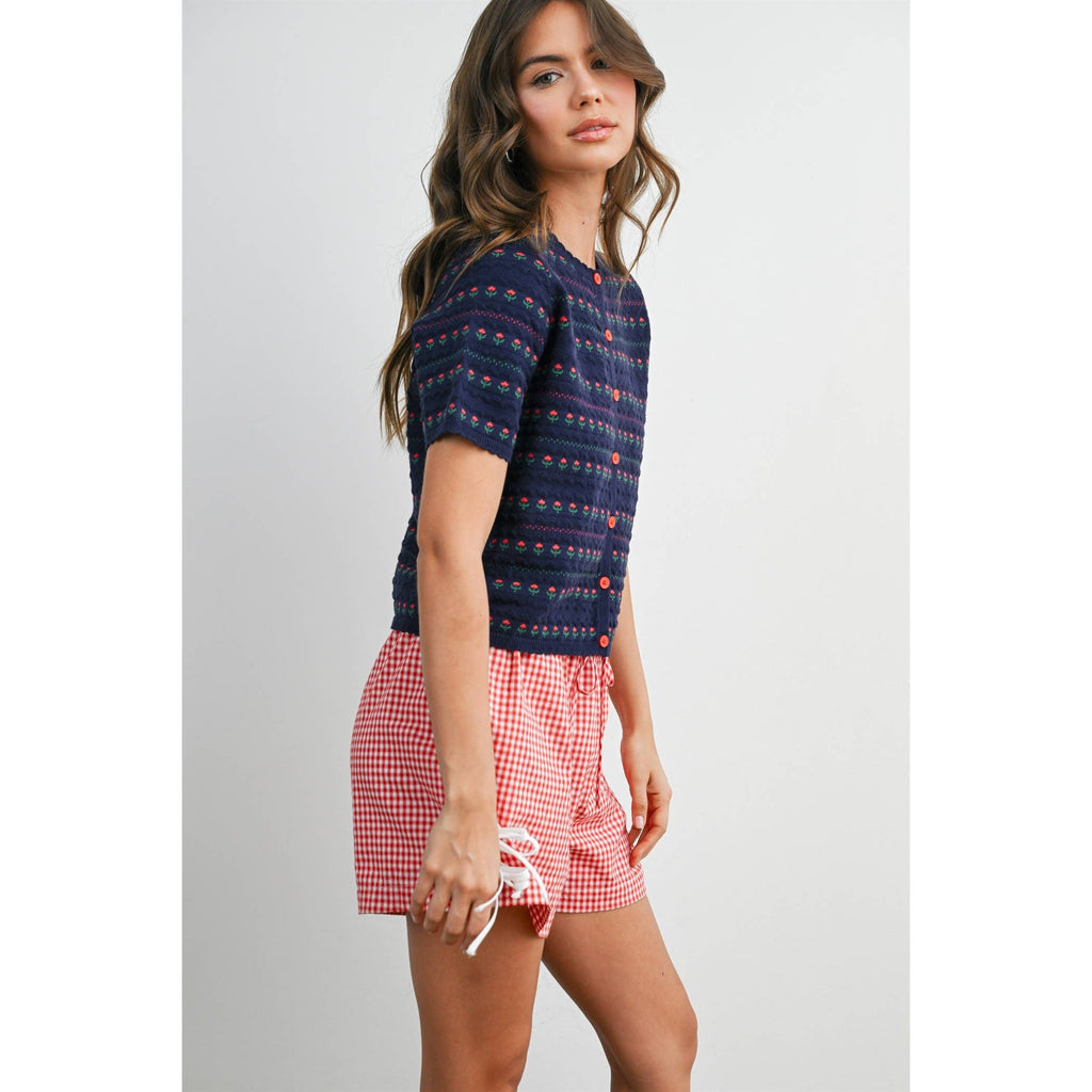 Women's Floral Button-Down Cardigan