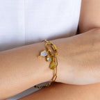 18K Gold Mother Of Pearl Pickleball Charm