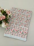 Blue and pink  print tablecloth