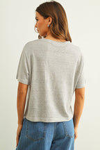 STRIPE SLUB SHORT SLEEVE TOP