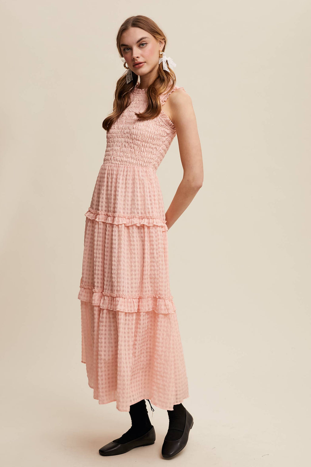 Sleeveless Gingham Dress