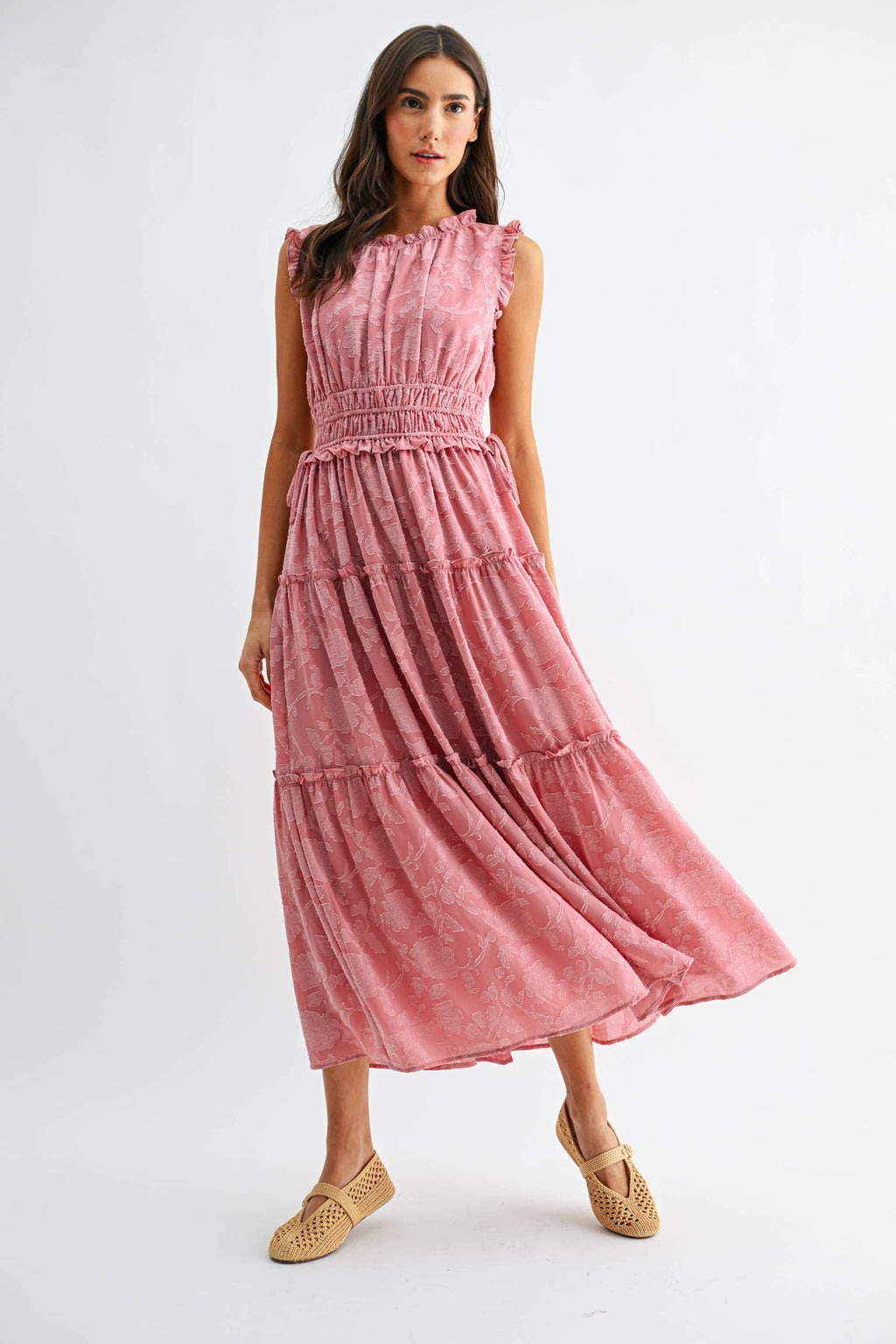Sleeveless Tiered Floral Maxi Dress