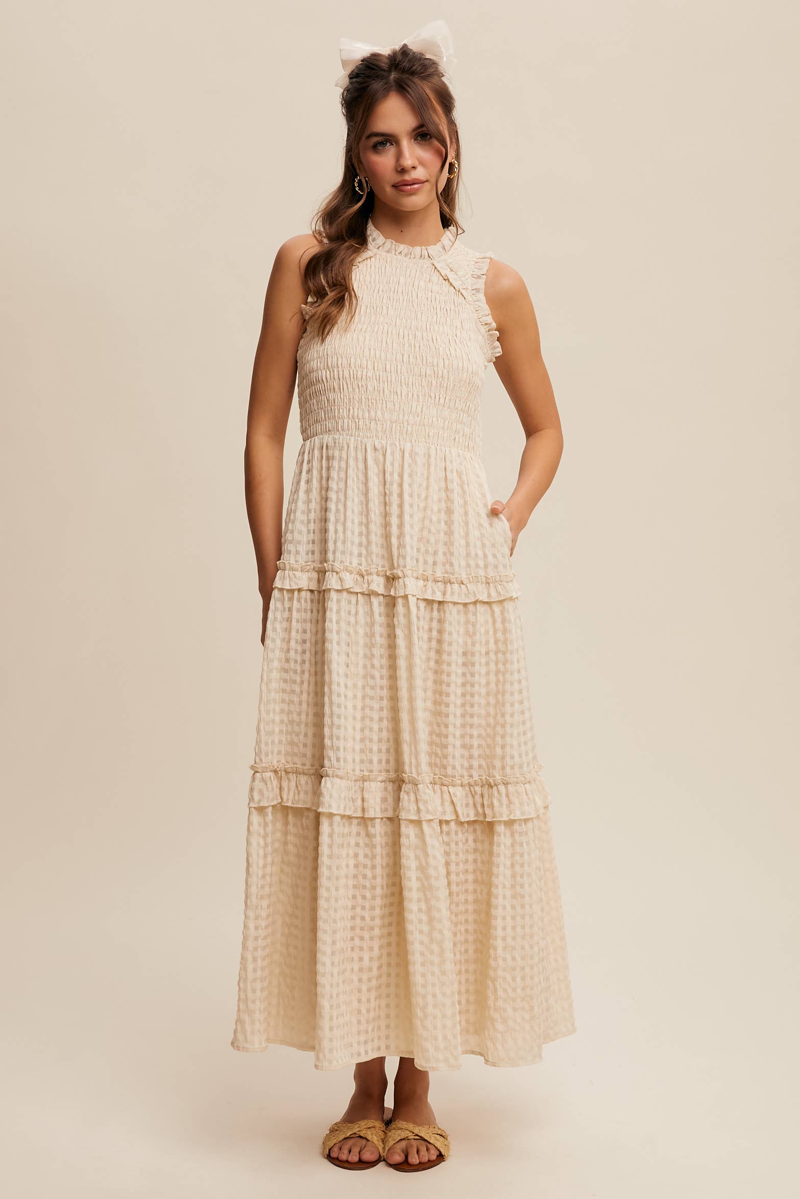 Sleeveless Gingham Dress