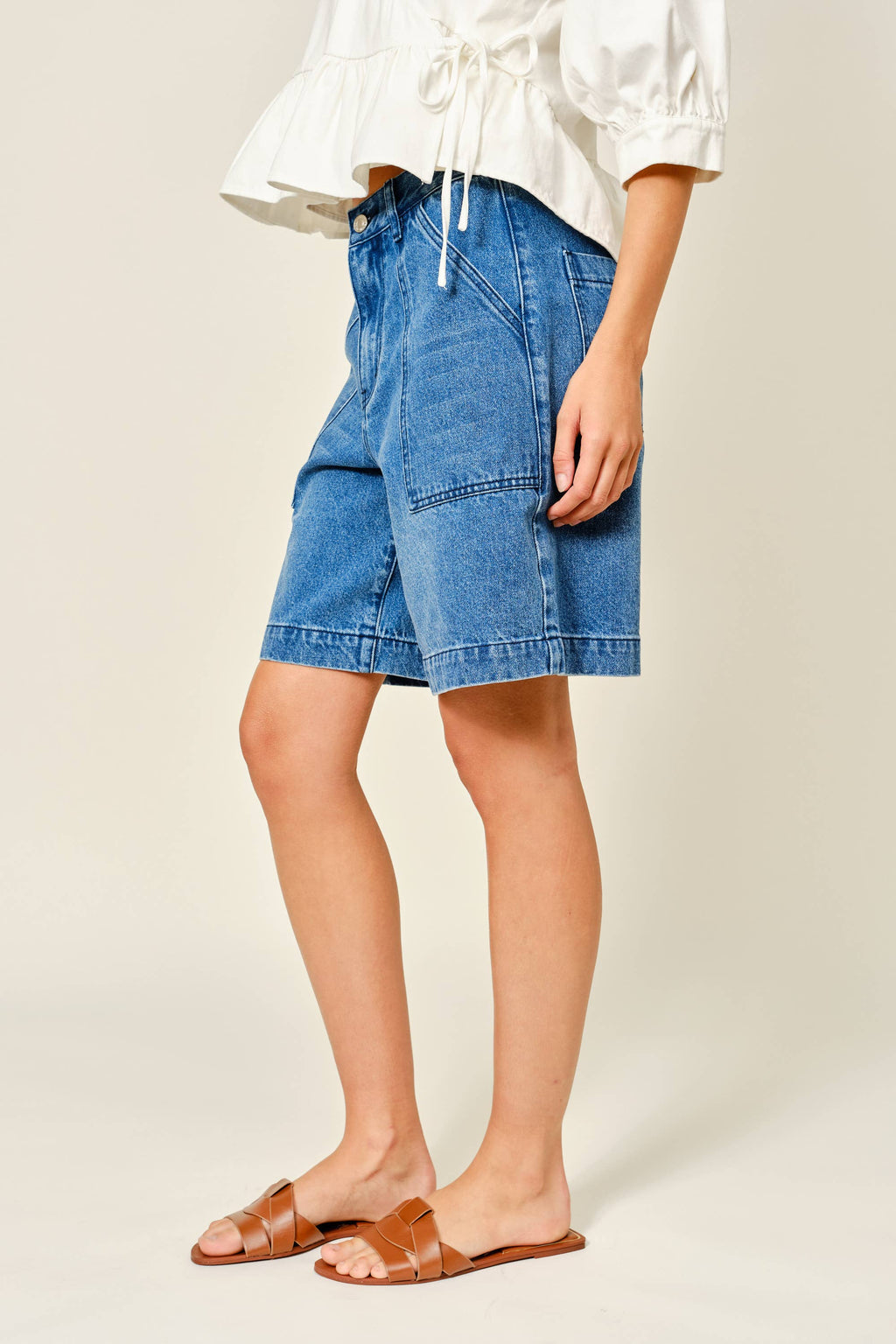 POCKET A LINE BERMUDA SHORTS