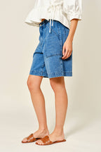 POCKET A LINE BERMUDA SHORTS