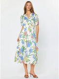 Floral Printed Ruffle Midi Dress