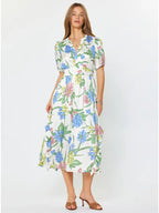 Floral Printed Ruffle Midi Dress