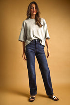 SHORT SLEEVE KNIT CROP TOP