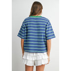 Striped Boxy Cropped T-Shirt