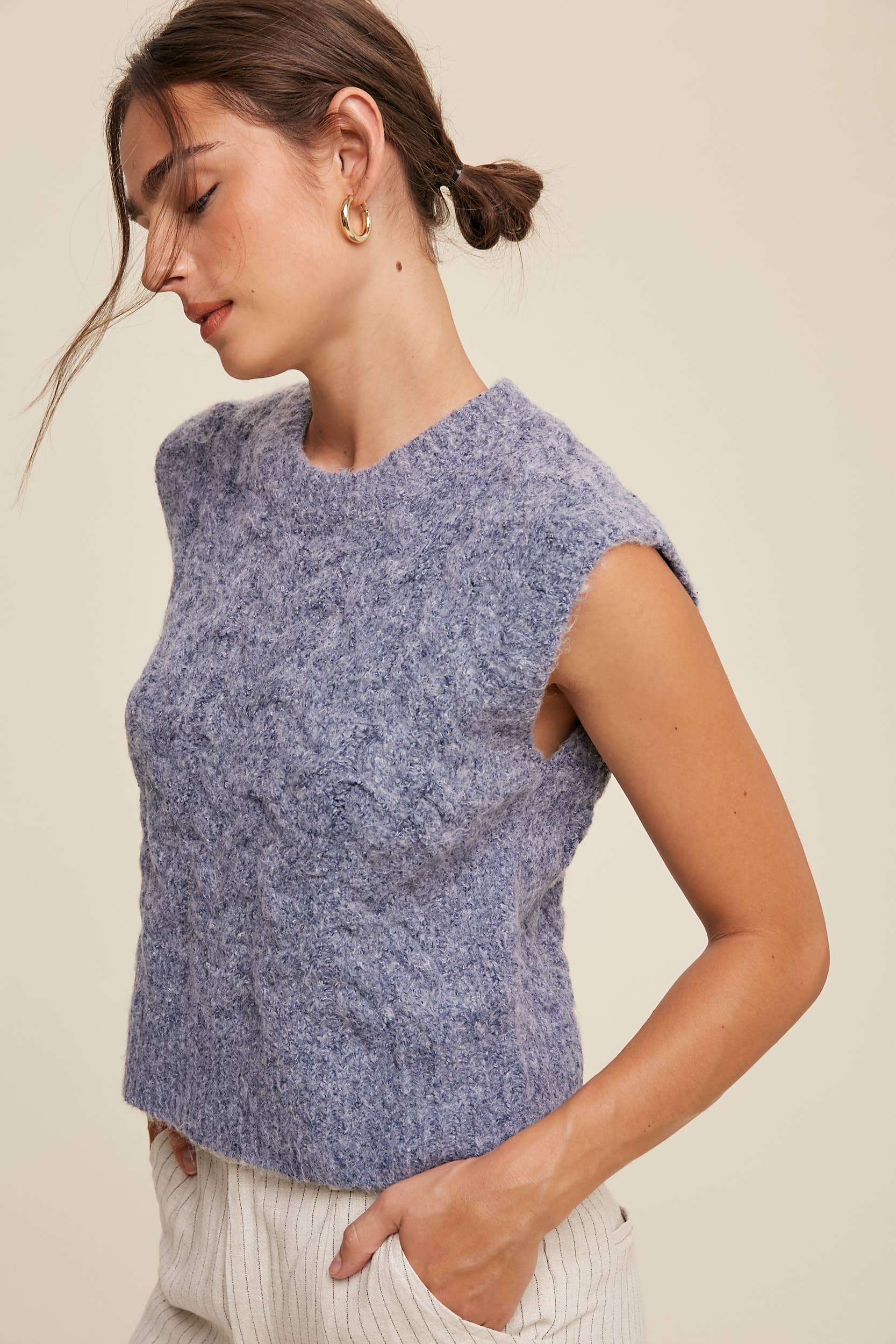 Cable Knit Sweater Vest