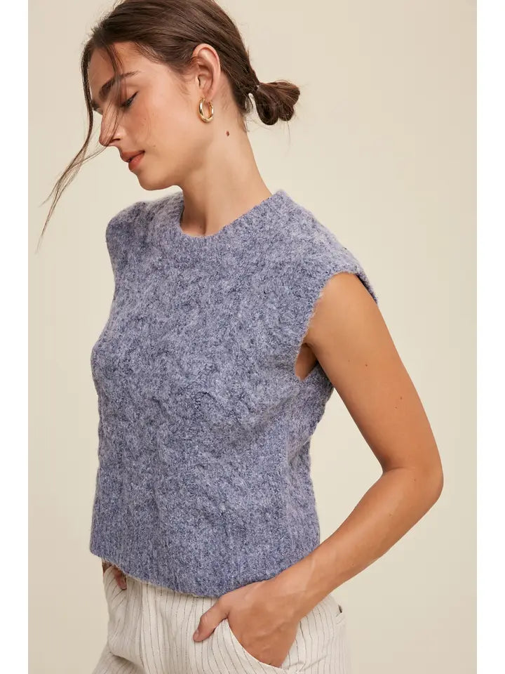 Cable Knit Sweater Vest