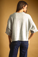 SHORT SLEEVE KNIT CROP TOP