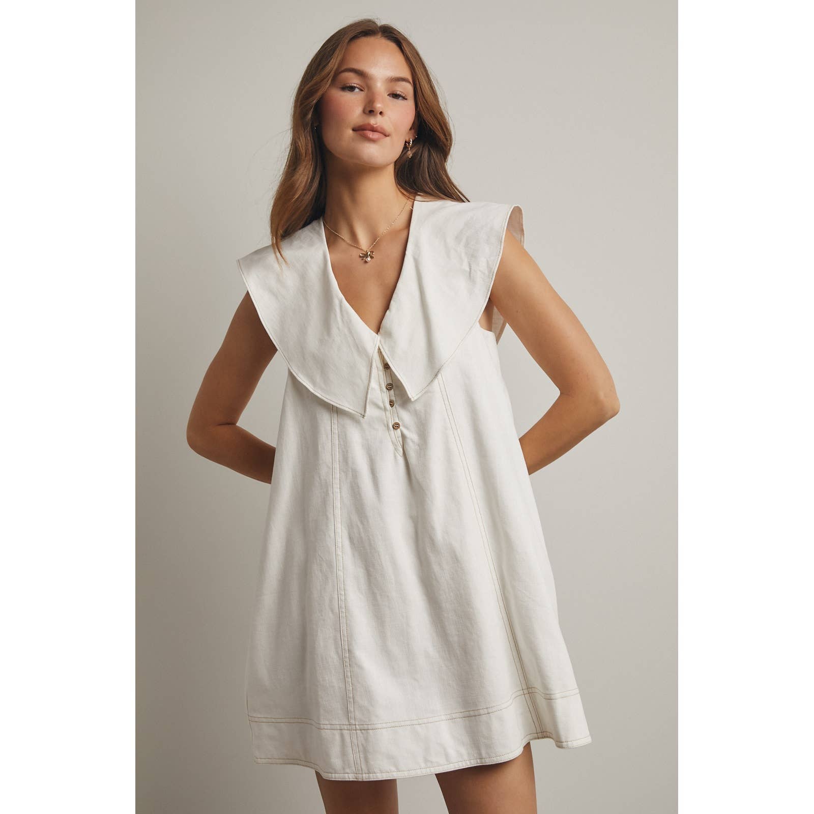 OVERSIZED SAILOR COLLAR MINI DRESS