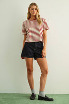 ESSENTIAL STRIPE RINGER TEE