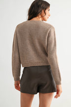 Bow Tie Front Knit Sweater
