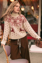 CLASSIC NORDIC REINDEER & SNOWFLAKE ROUND-YOKE SWEATER
