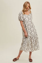 Casual Floral Midi Dress