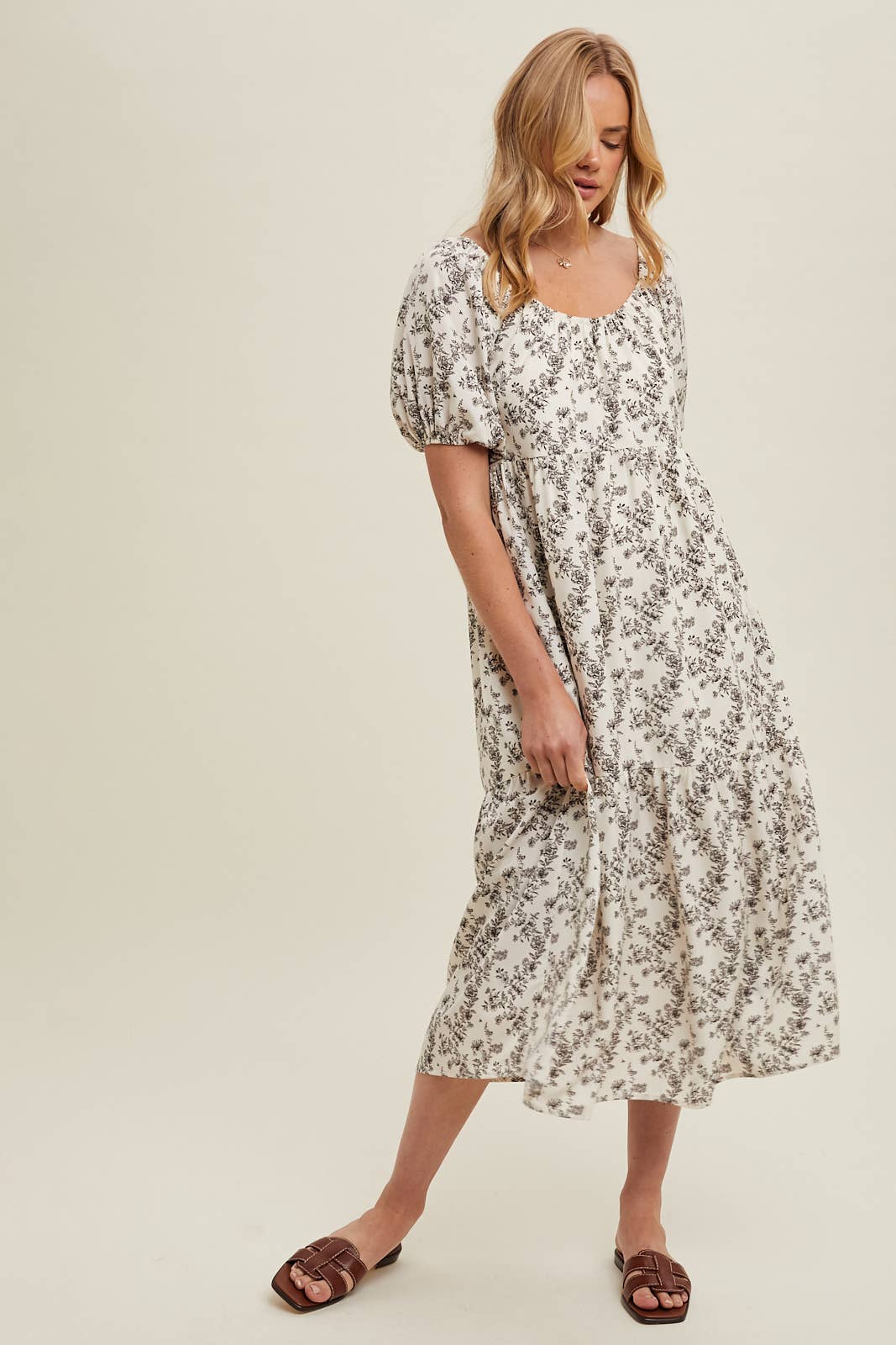 Casual Floral Midi Dress