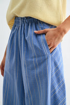 Pinstripe Wide-Leg Trousers