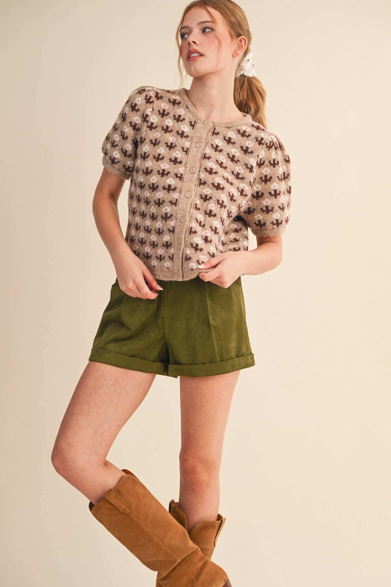 Floral Short Sleeve Cardigan