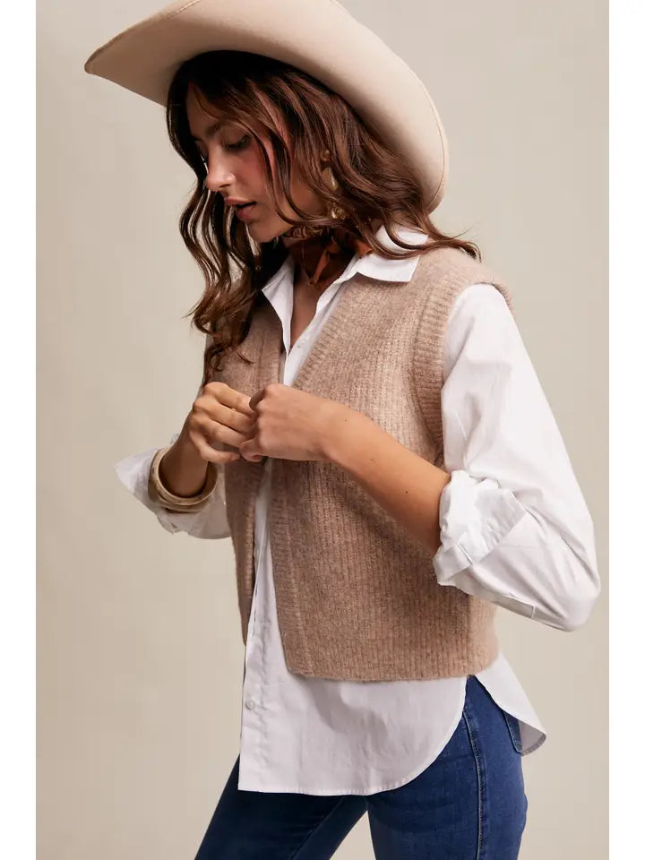 Cozy Knit Button Vest