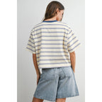 Striped Boxy Cropped T-Shirt