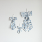 Bows Star Toile Baby Blue Fabric