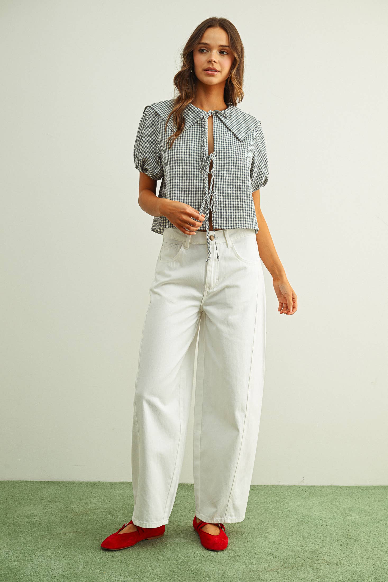 Gingham Sailor Blouse