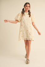 Bubble Sleeved Mini Dress