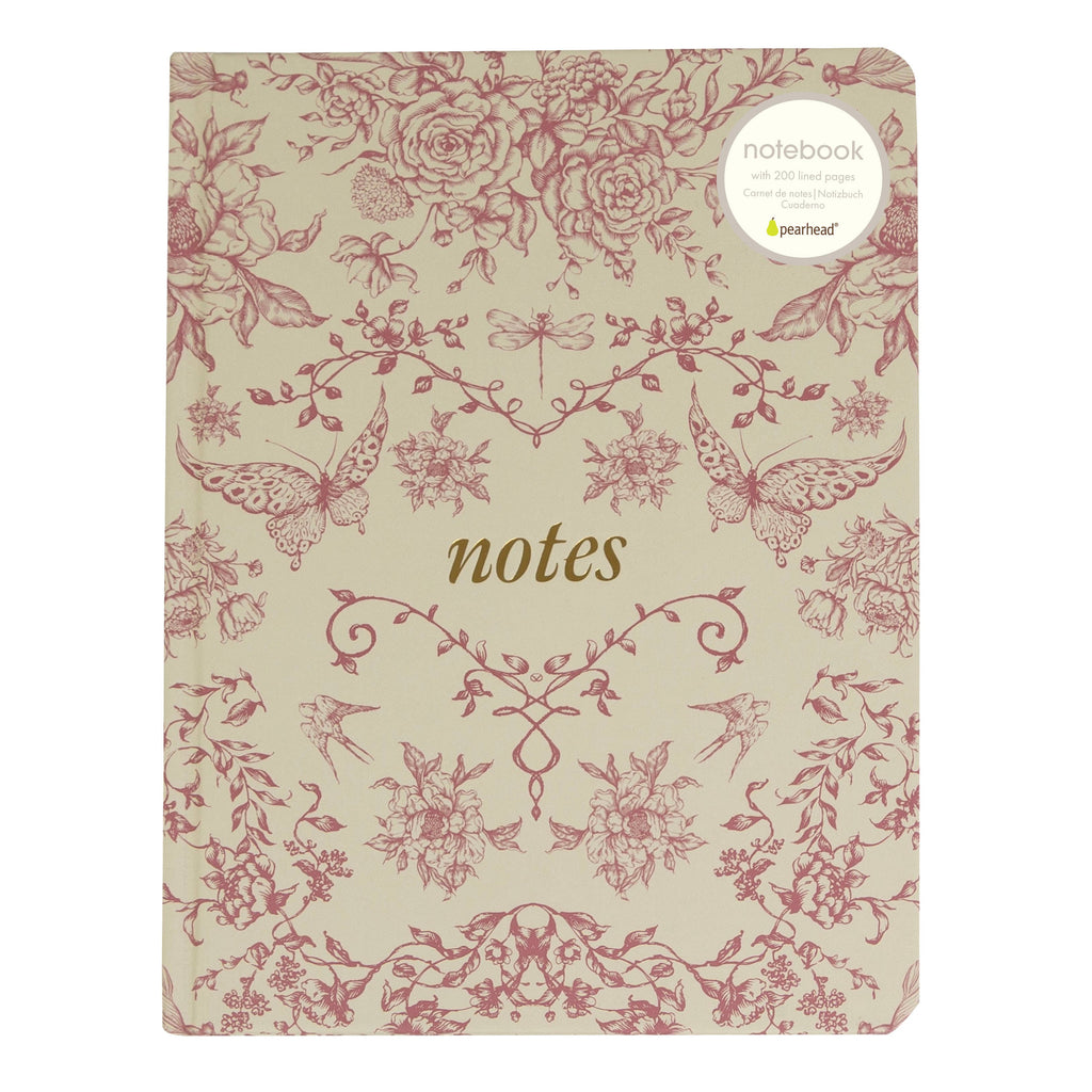 Red Toile Notes Journal, Hardcover Stationary