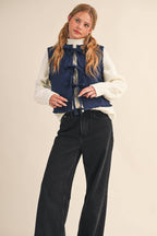 Floral Lace Trim Vest