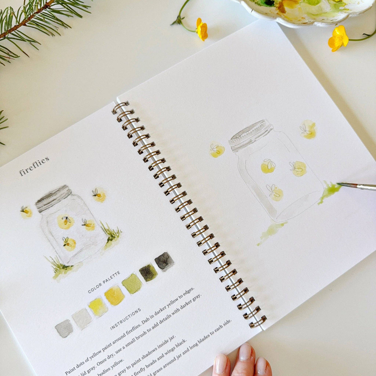 Camping watercolor workbook