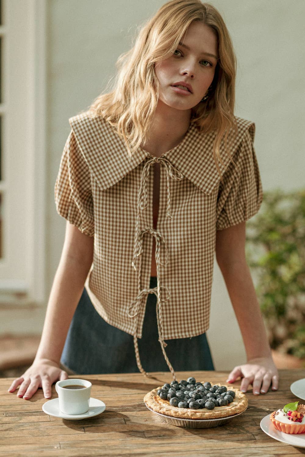 Gingham Sailor Blouse