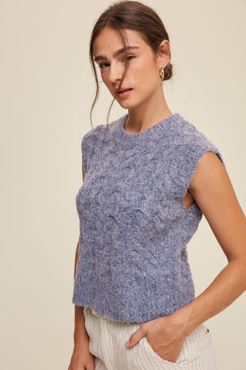 Cable Knit Sweater Vest