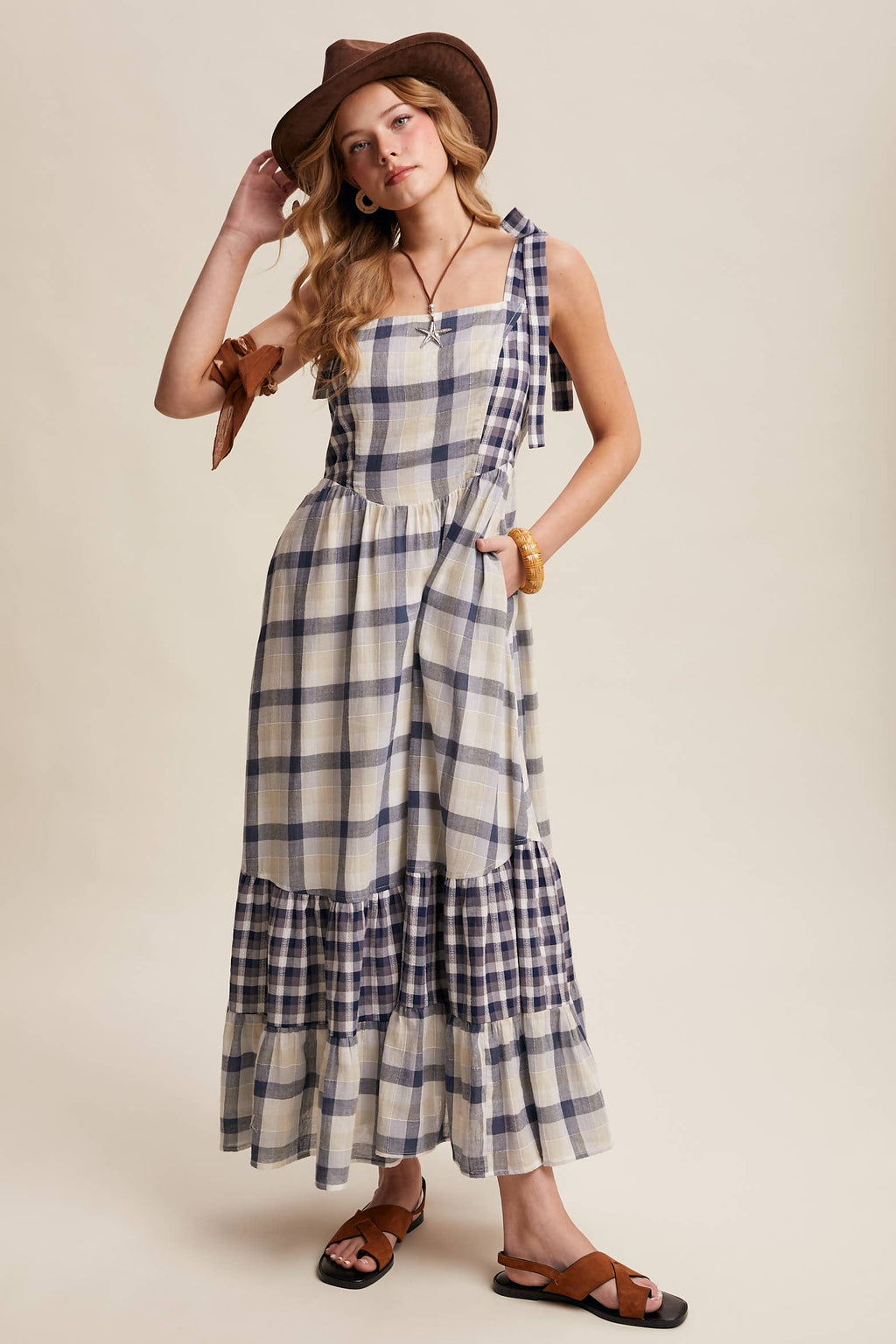 Gingham Tiered Maxi Dress