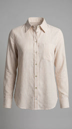 Coastal Striped Linen-Blend Button Down Shirt