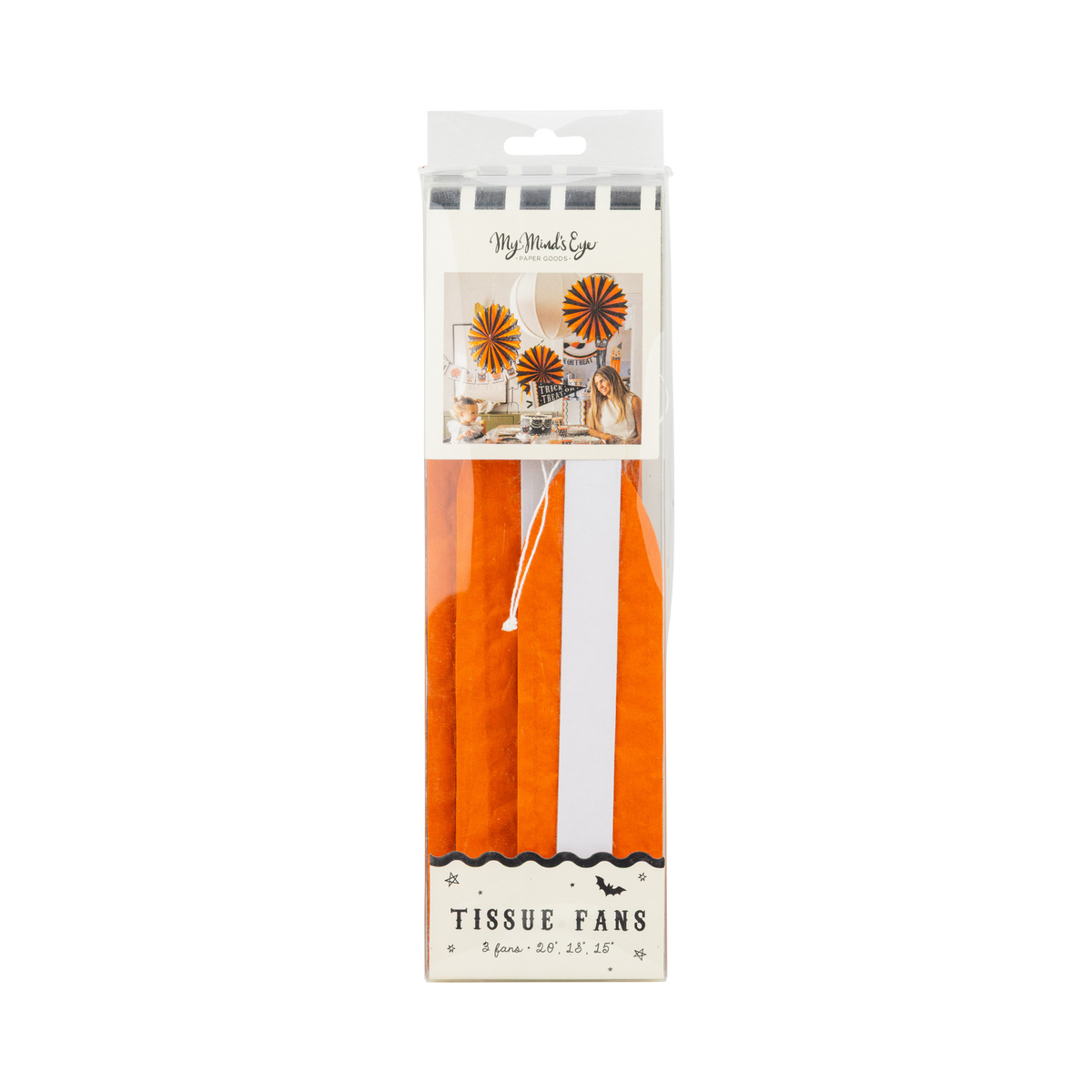 Orange and Black Large Tissue Fans