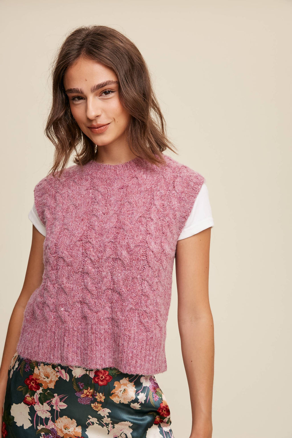Cable Knit Sweater Vest
