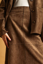 SUEDE STRAIGHT SKIRT