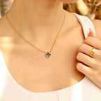 18K Gold Lucky Clover Charm Necklace
