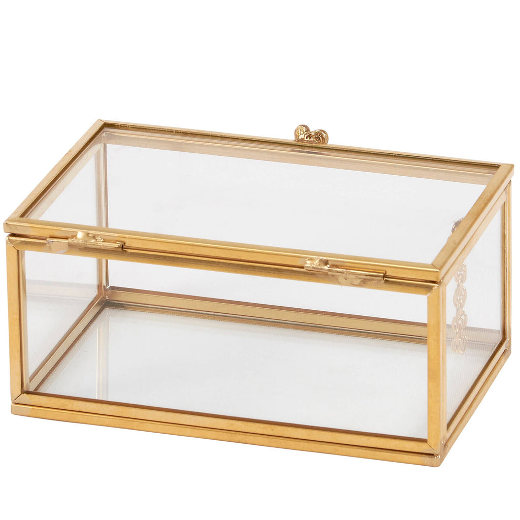 Glass Rectangular Hinged Box
