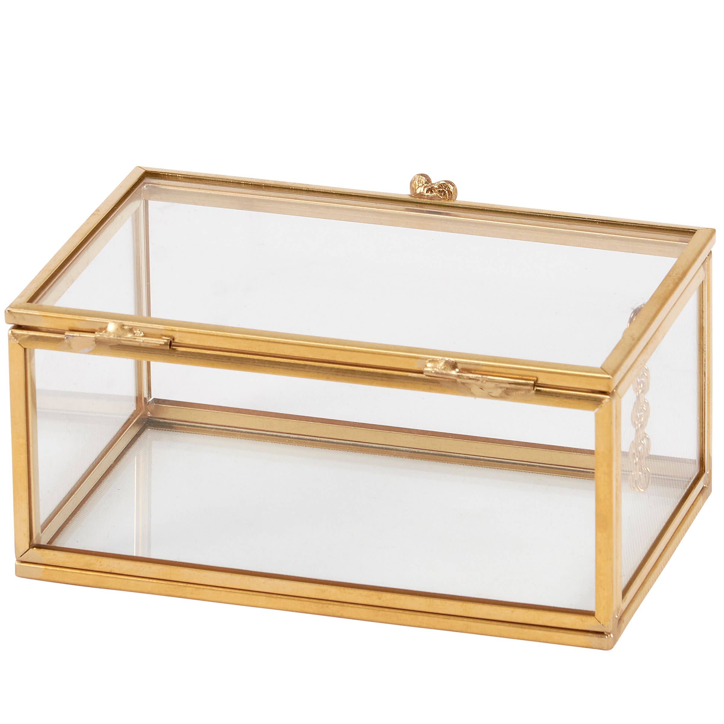 Glass Rectangular Hinged Box