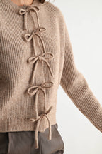 Bow Tie Front Knit Sweater